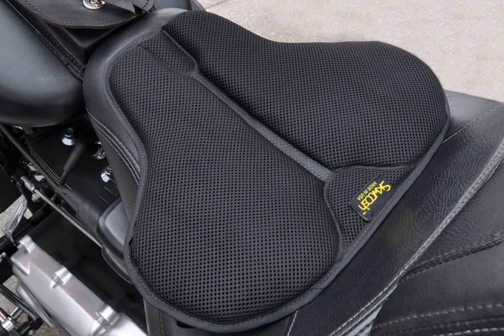 SKWOOSH Classic Saddle Motorcycle Gel Seat Cushion Cooling Mesh Breathable Fabric | Accessories | Made in USA (Short)