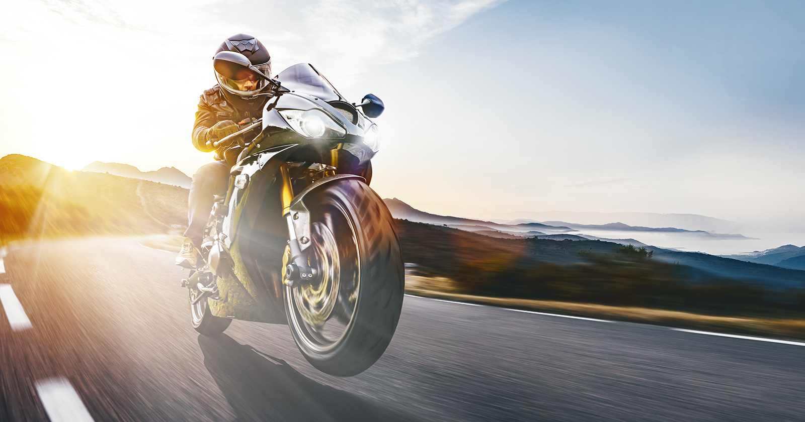 Motorcycle on Open Road