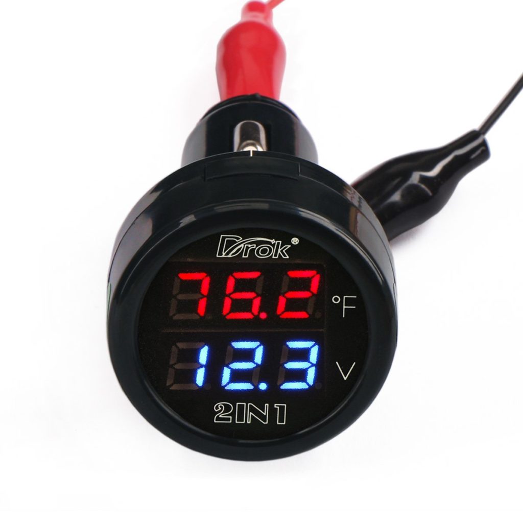Drok 180038 Motorcycle Thermometer