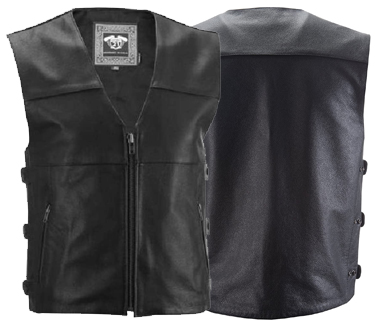 Highway 21 12-Gauge Leather Motorcycle Vest