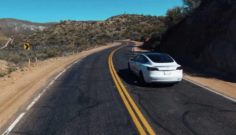 New DJI FPV Drone Captures Tesla In Beautiful Arizona